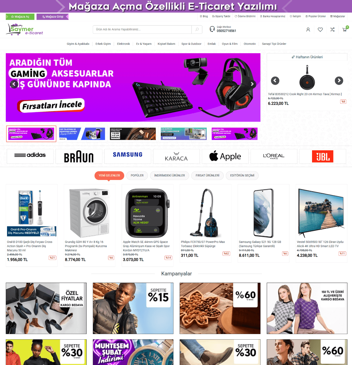 Hazır Tasarımlar – Modern B2B / B2C E-Ticaret Teması